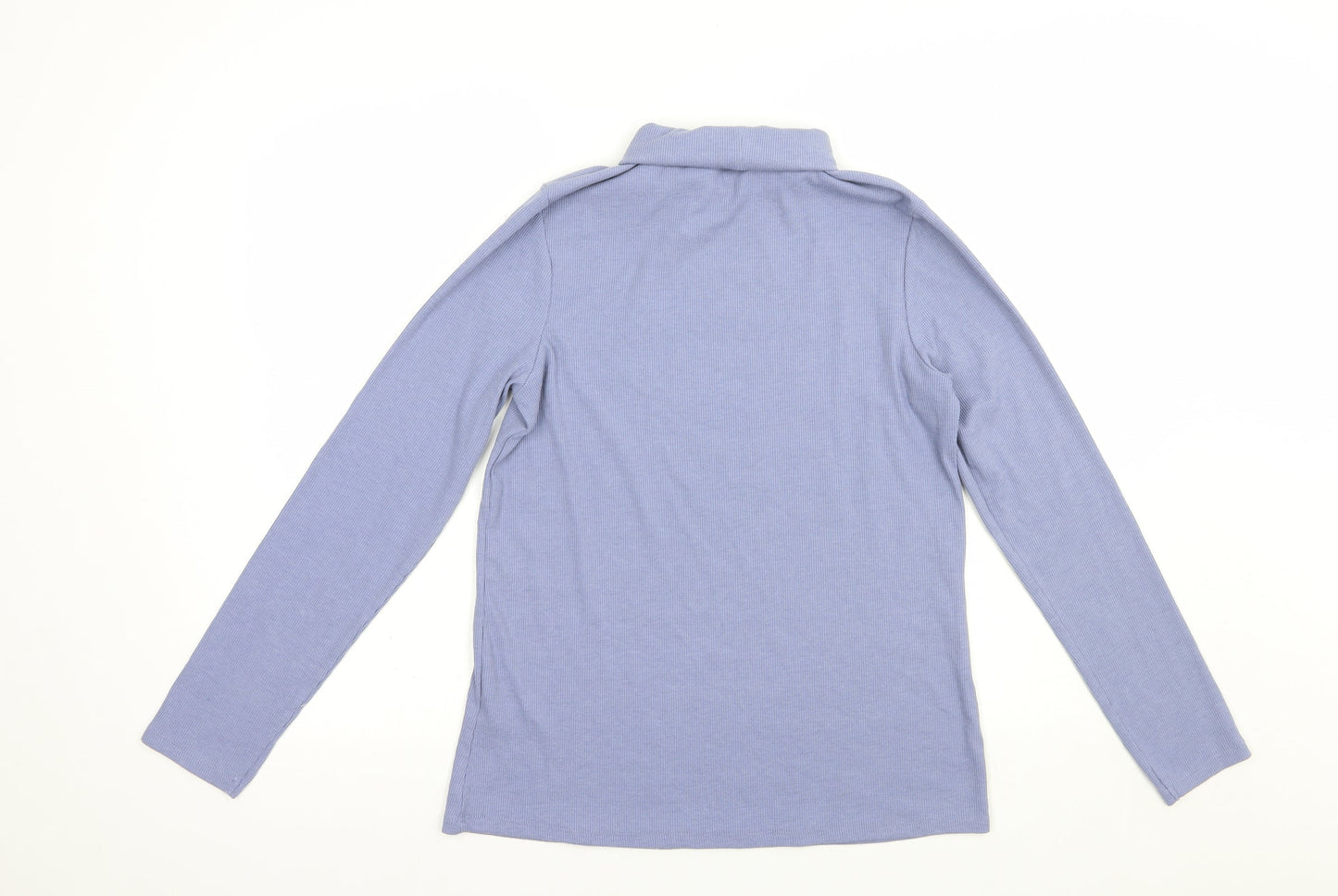 George Womens Blue Roll Neck  Cotton Pullover Jumper Size 14