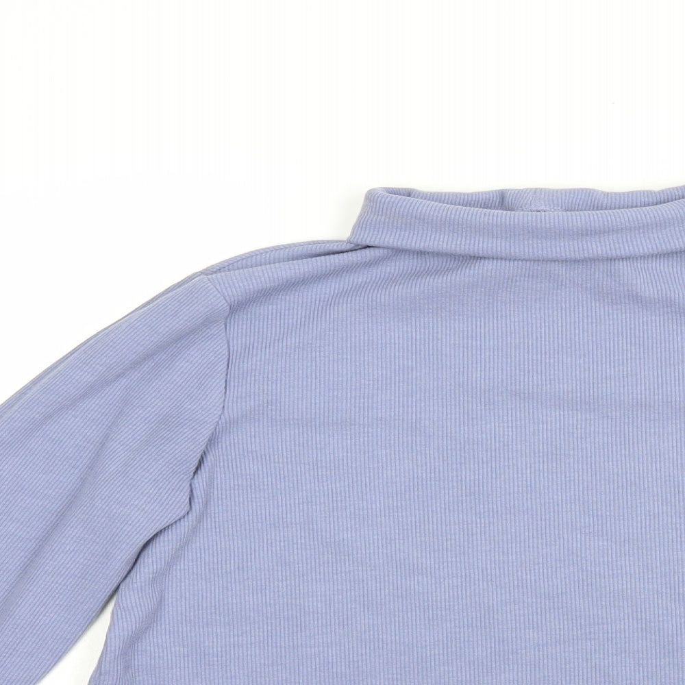 George Womens Blue Roll Neck  Cotton Pullover Jumper Size 14