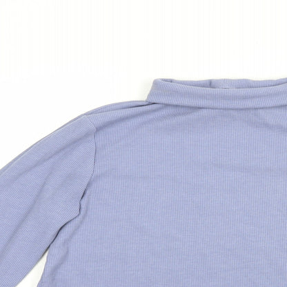 George Womens Blue Roll Neck  Cotton Pullover Jumper Size 14