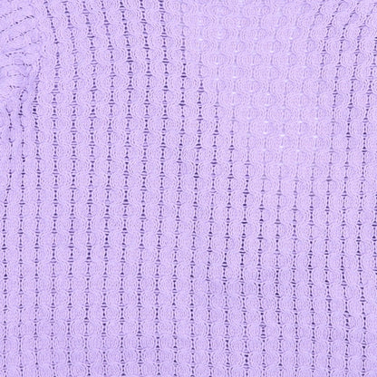 Pure & Natural` Womens Purple V-Neck  Acrylic Cardigan Jumper Size M