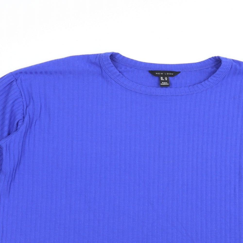 Womens UK Size 14 New Look Blue Basic Blouse