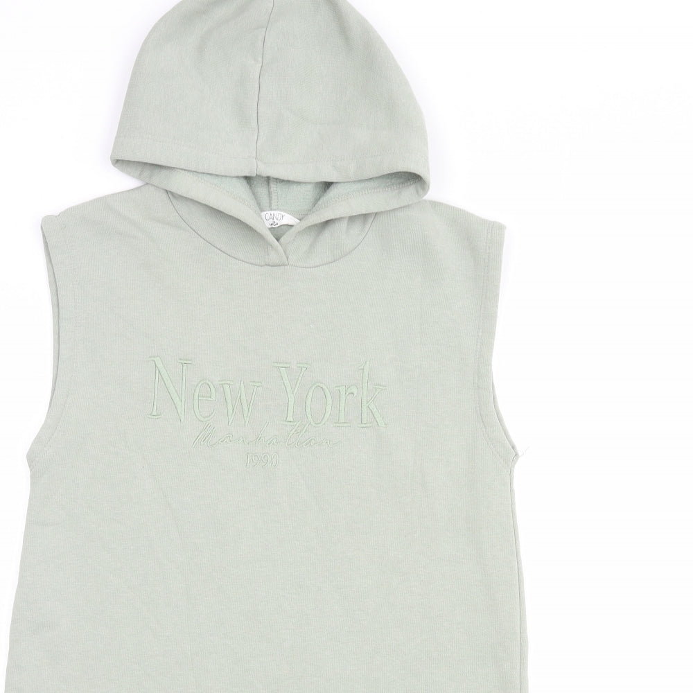 Matalan Girls Green  Polyester Tunic Hoodie Size 11 Years  Pullover - New York