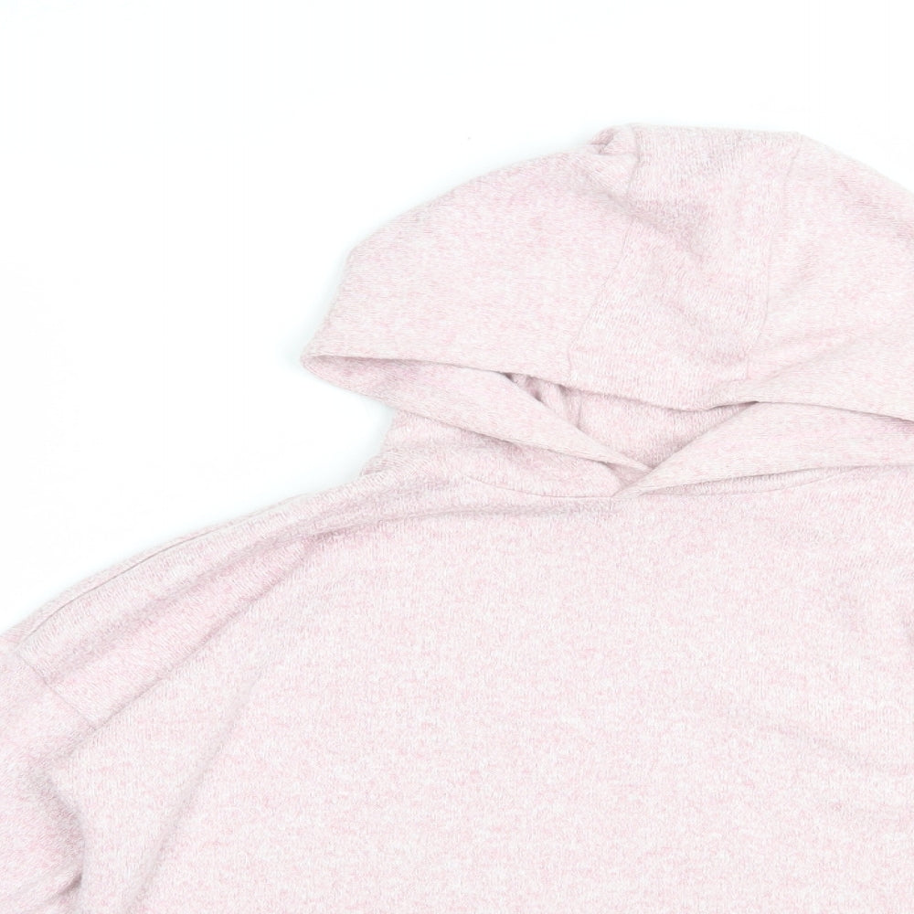 Marks and Spencer Girls Pink  Viscose Pullover Hoodie Size 9-10 Years  Pullover