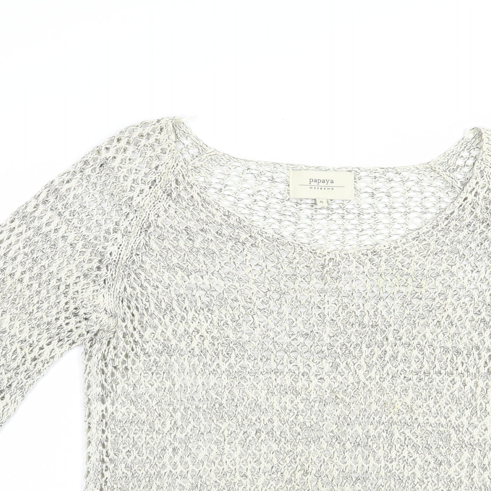 Womens UK Size 8 Papaya Grey Pullover Jumper