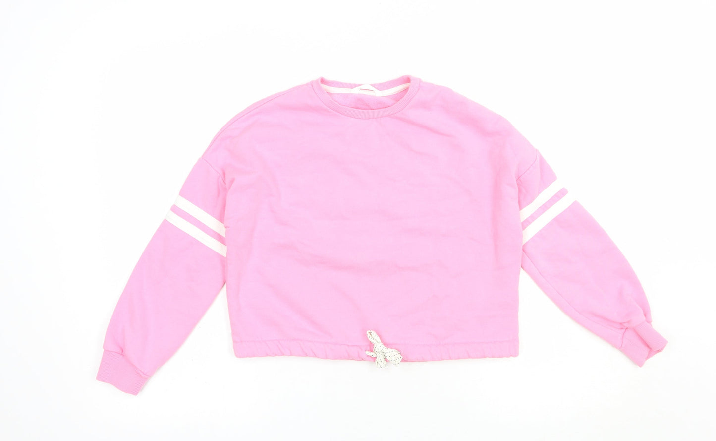 Marks and Spencer Girls Pink  Cotton Pullover Sweatshirt Size 9-10 Years  Pullover