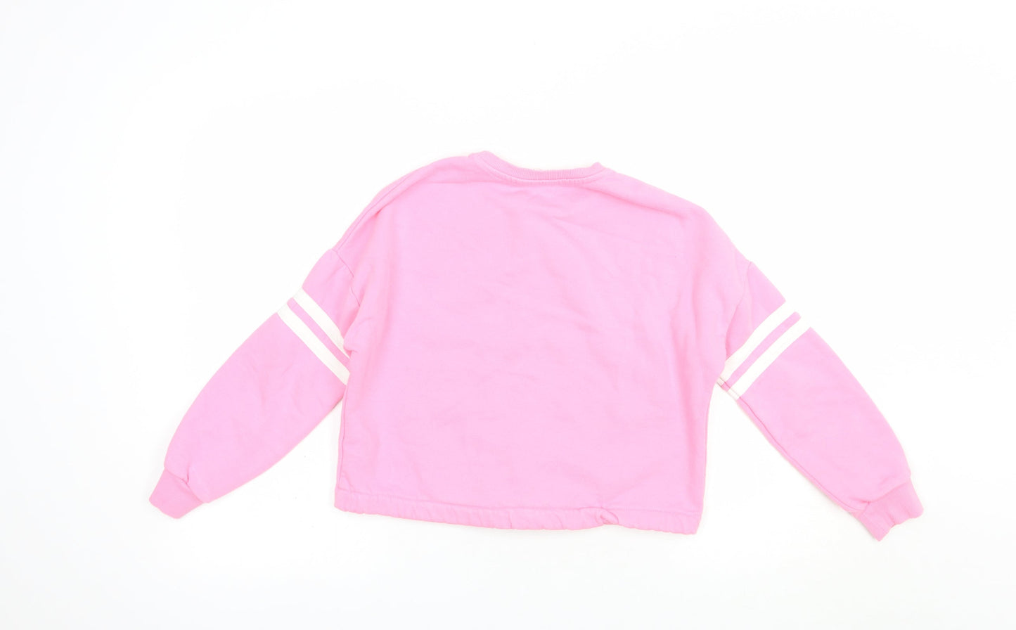 Marks and Spencer Girls Pink  Cotton Pullover Sweatshirt Size 9-10 Years  Pullover