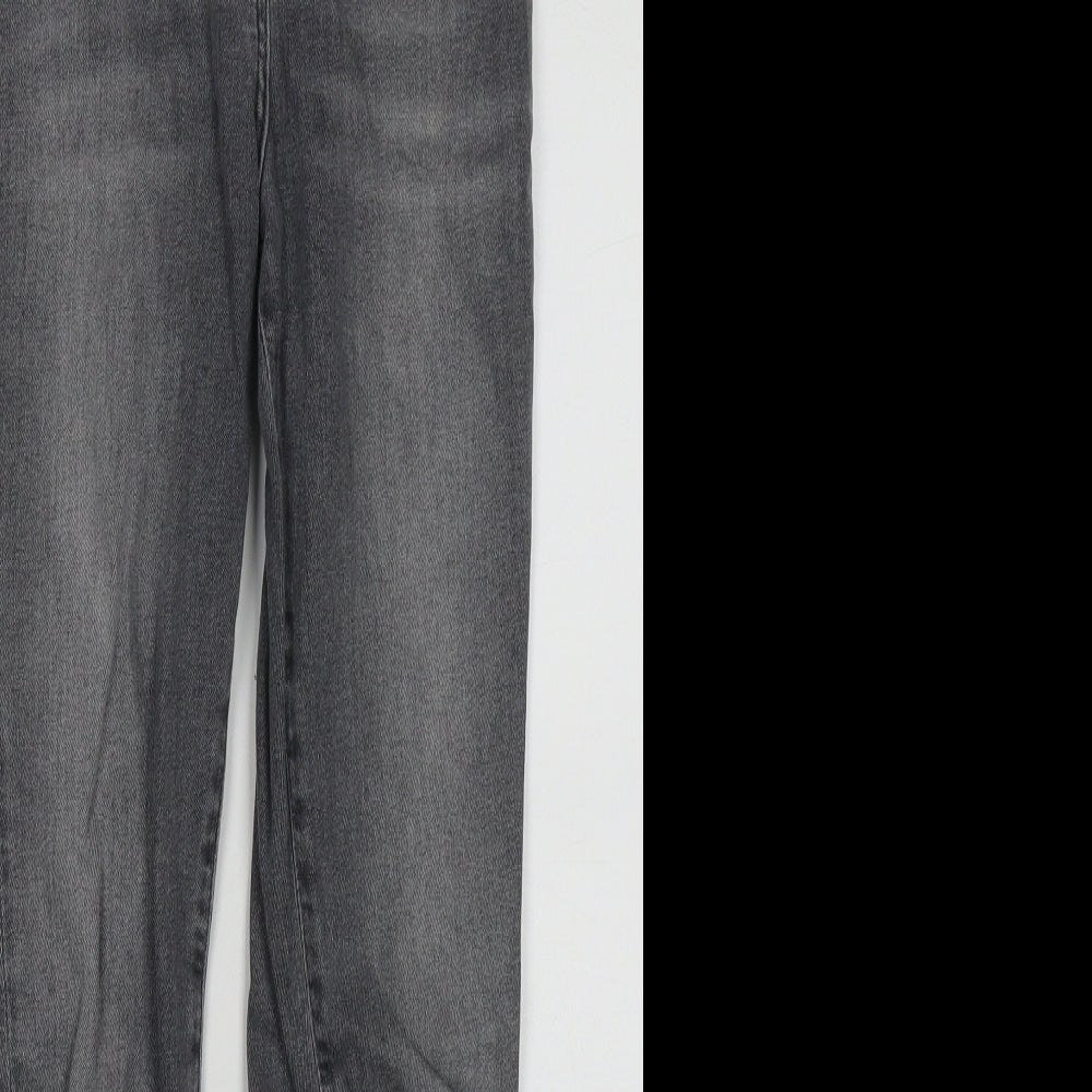 NEXT Womens Grey  Cotton Skinny Jeans Size M L26 in Regular Zip