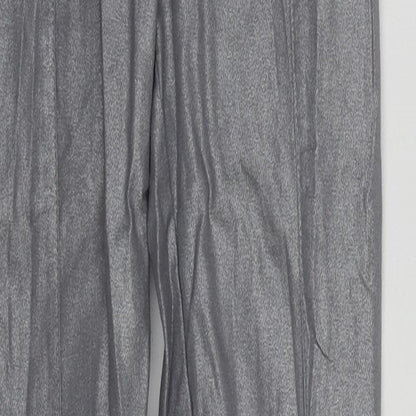H&M Womens Silver  Cotton Straight Jeans Size 8 L28 in Regular Zip