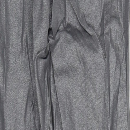 H&M Womens Silver  Cotton Straight Jeans Size 8 L28 in Regular Zip