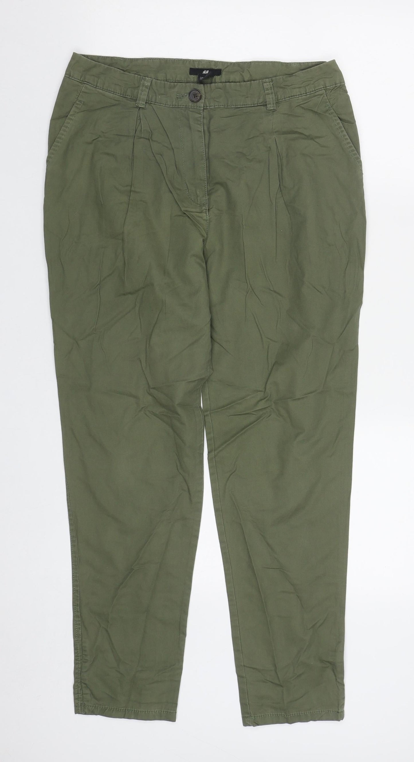Womens UK Size 8 H&M Regular Fit  Green Trousers