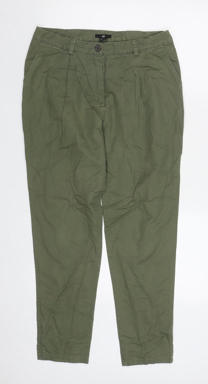 Womens UK Size 8 H&M Regular Fit  Green Trousers