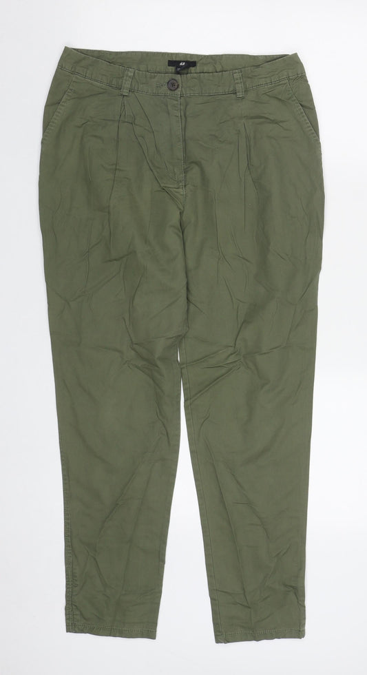 Womens UK Size 8 H&M Regular Fit  Green Trousers