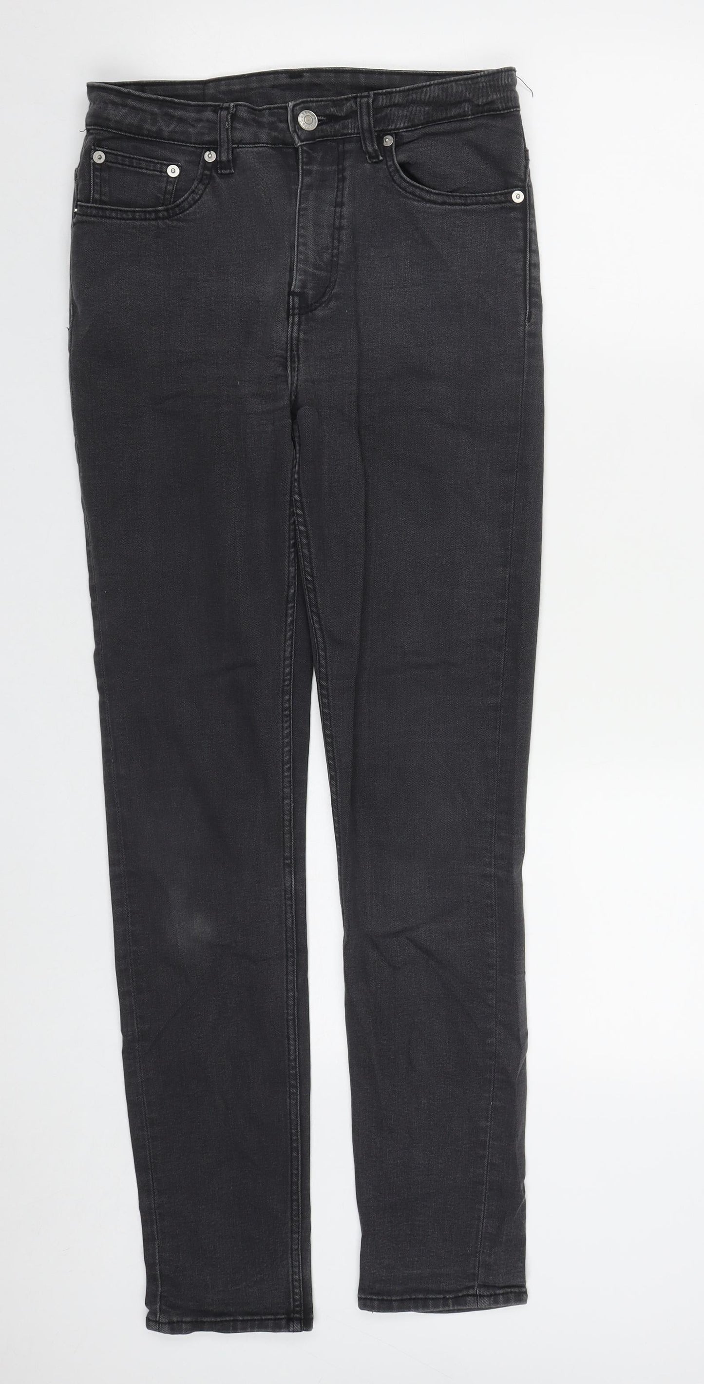 Womens UK Size 28 in Weekday Regular Fit Straight Black Jeans