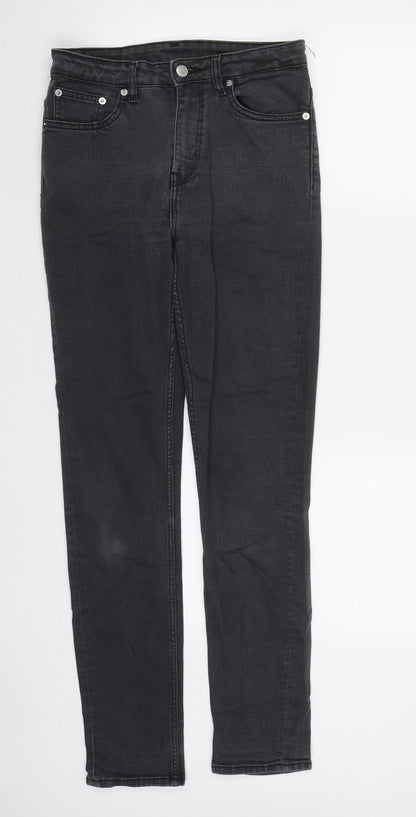 Womens UK Size 28 in Weekday Regular Fit Straight Black Jeans