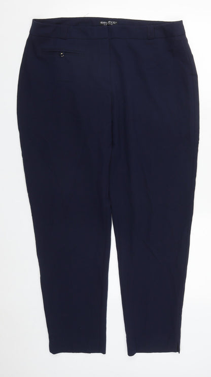 Select Womens Blue  Polyester Trousers  Size 16 L25 in Regular Zip