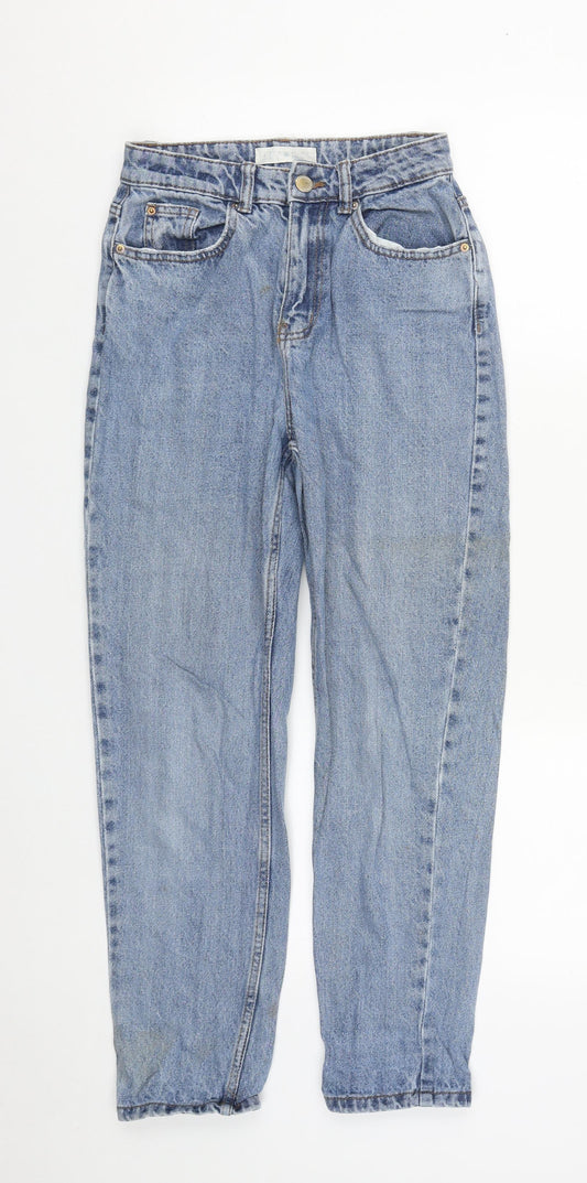 Denim & Co. Womens Blue  Cotton Straight Jeans Size 4 L27 in Regular Zip