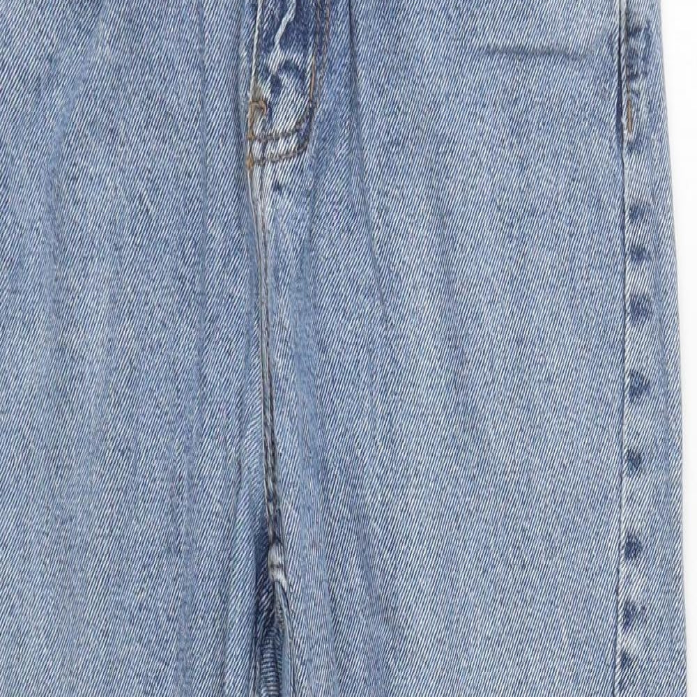 Denim & Co. Womens Blue  Cotton Straight Jeans Size 4 L27 in Regular Zip