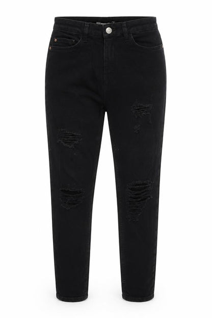 Womens UK Size 12 Denim & Co. Regular Fit Straight Black Jeans