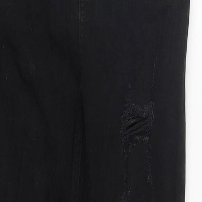 Denim & Co. Womens Black  Cotton Straight Jeans Size 12 L29 in Regular Zip