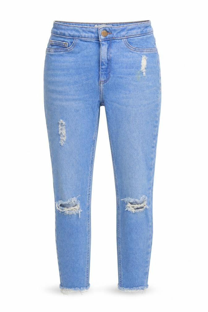 Womens UK Size 6 New Look Regular Fit Cropped Blue Jeans