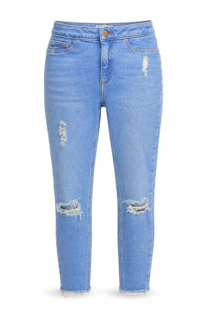 Womens UK Size 6 New Look Regular Fit Cropped Blue Jeans