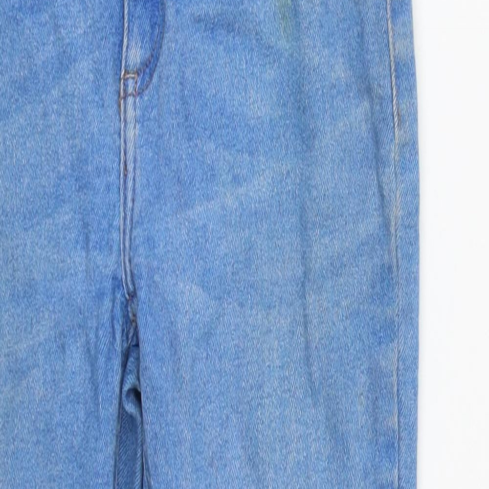 New Look Womens Blue  Cotton Cropped Jeans Size 6 L22 in Regular Zip