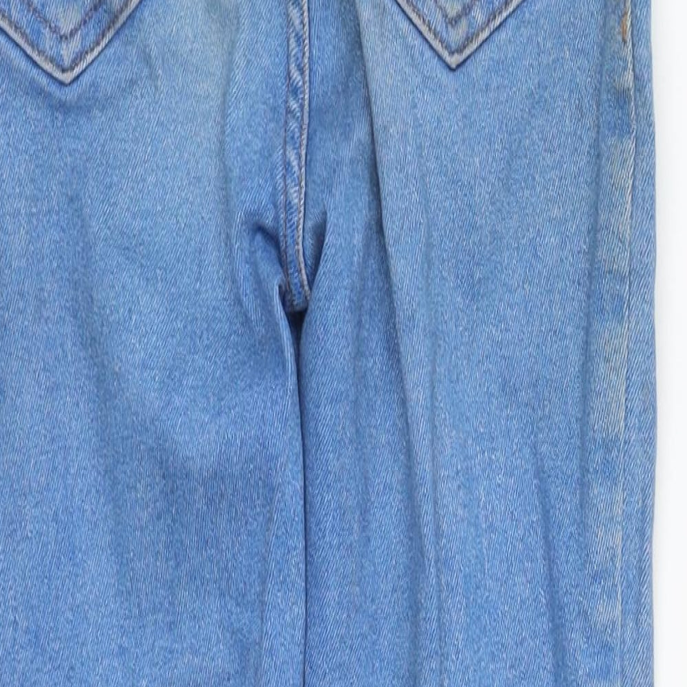 New Look Womens Blue  Cotton Cropped Jeans Size 6 L22 in Regular Zip