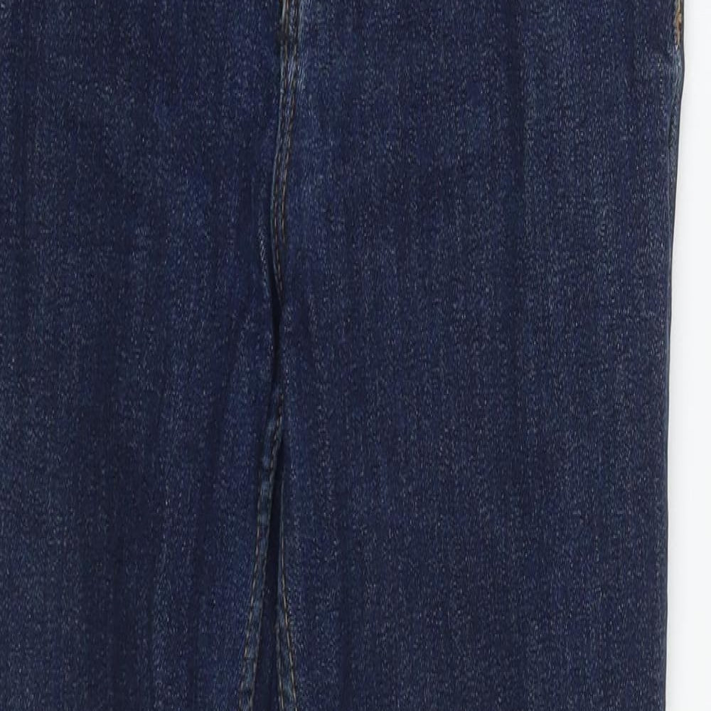 Zara Womens Blue  Cotton Straight Jeans Size 28 in L27 in Regular Zip