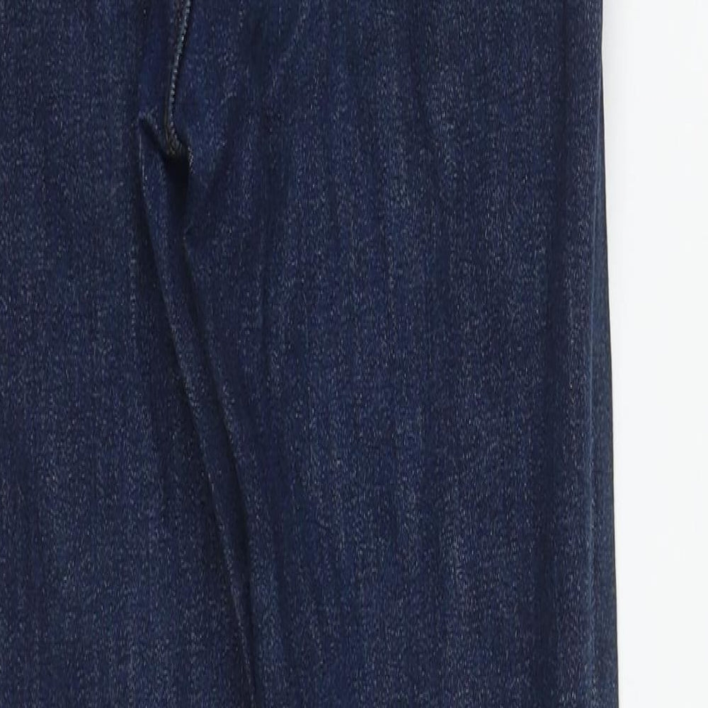 Zara Womens Blue  Cotton Straight Jeans Size 28 in L27 in Regular Zip