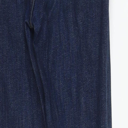 Zara Womens Blue  Cotton Straight Jeans Size 28 in L27 in Regular Zip