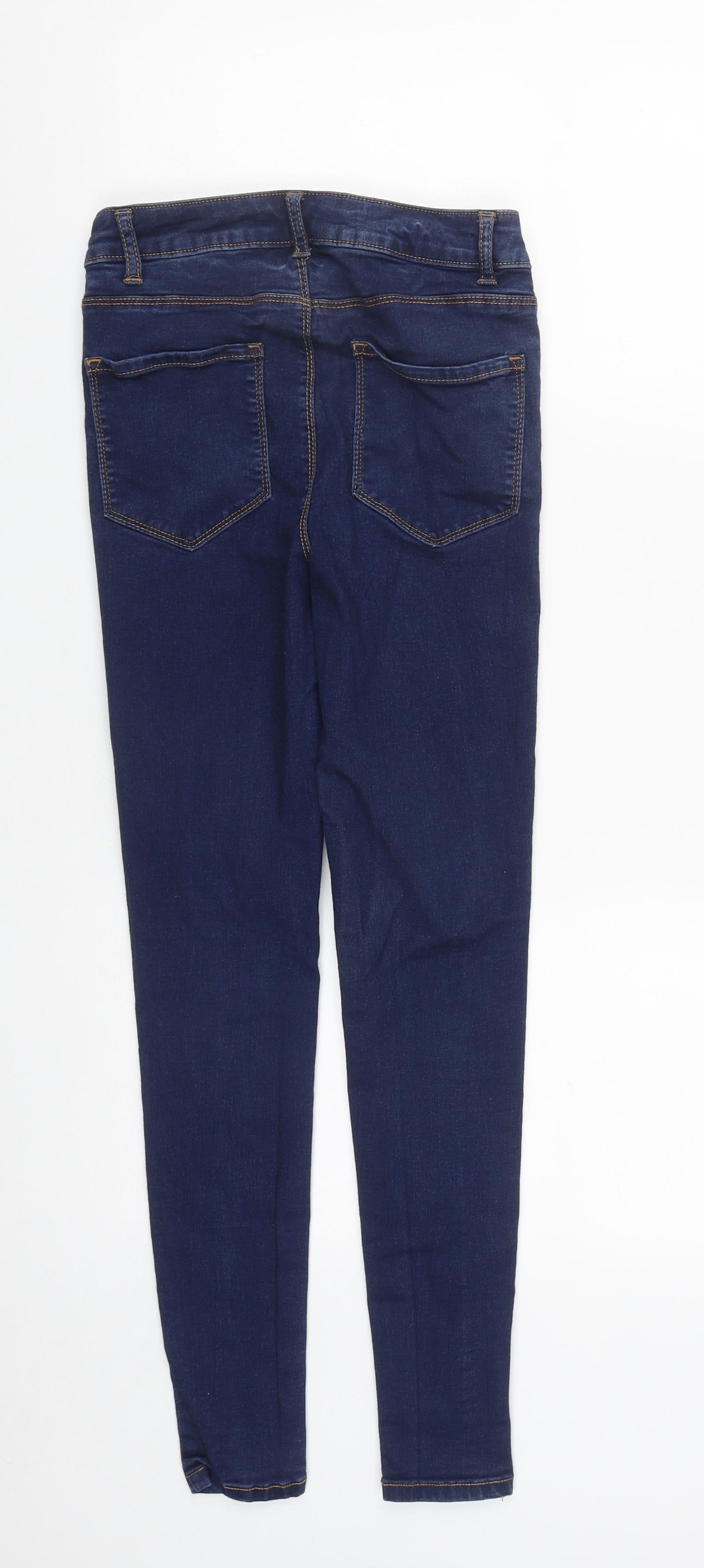 Denim & Co. Womens Blue  Cotton Skinny Jeans Size 10 L27 in Regular Zip