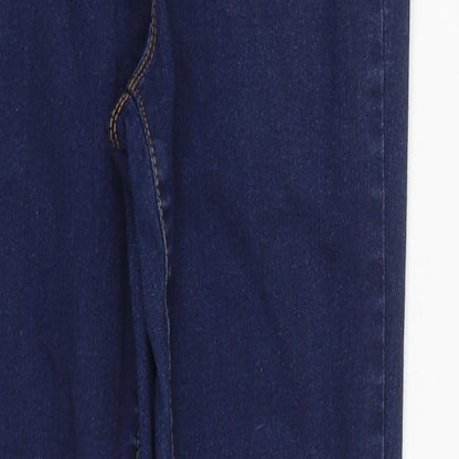 Denim & Co. Womens Blue  Cotton Skinny Jeans Size 10 L27 in Regular Zip