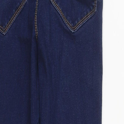 Denim & Co. Womens Blue  Cotton Skinny Jeans Size 10 L27 in Regular Zip