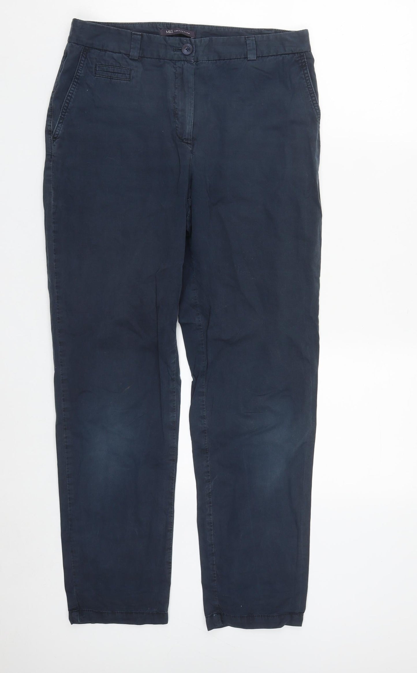 Womens UK Size 10 Marks and Spencer Regular Fit  Blue Trousers