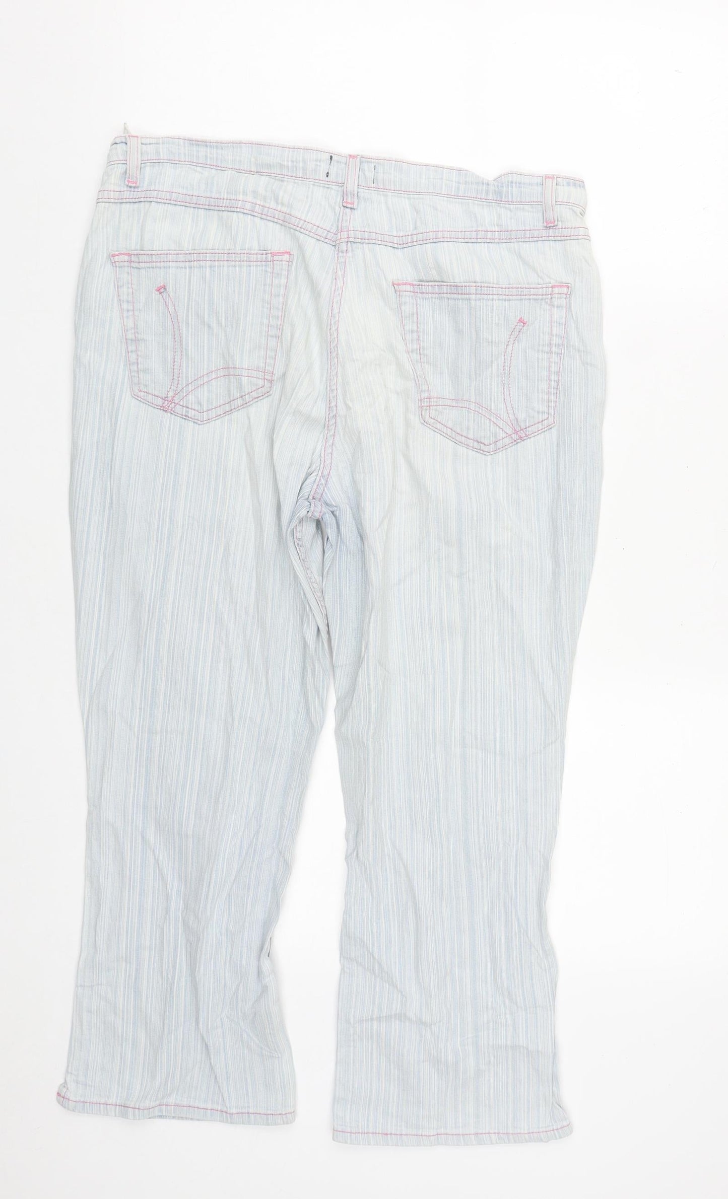 FALMER Womens Blue  Cotton Cropped Jeans Size 32 in L23 in Regular Zip