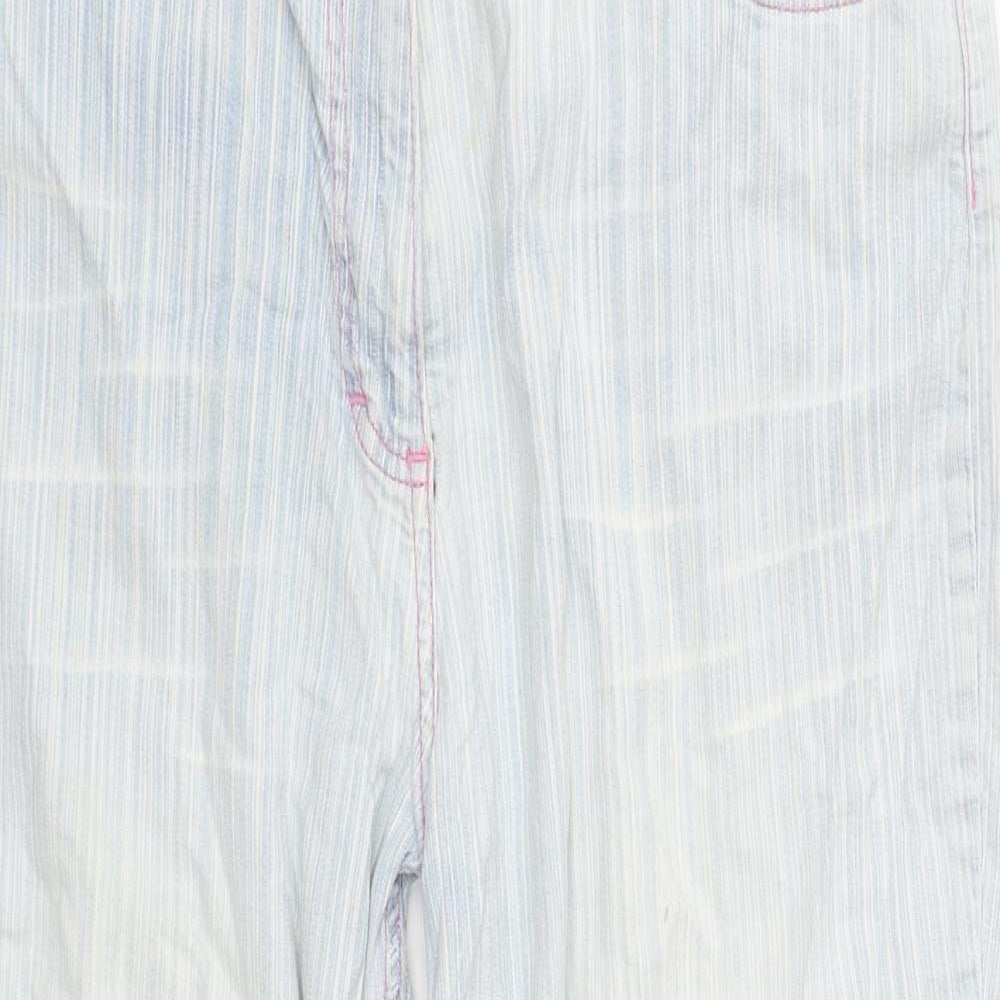 FALMER Womens Blue  Cotton Cropped Jeans Size 32 in L23 in Regular Zip