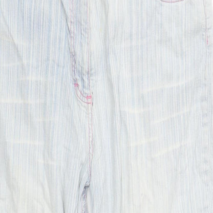 FALMER Womens Blue  Cotton Cropped Jeans Size 32 in L23 in Regular Zip