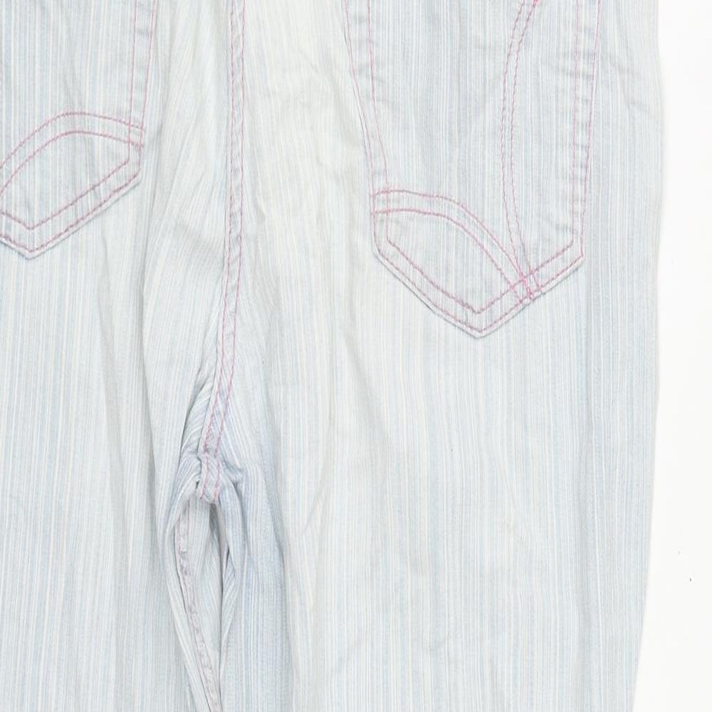 FALMER Womens Blue  Cotton Cropped Jeans Size 32 in L23 in Regular Zip