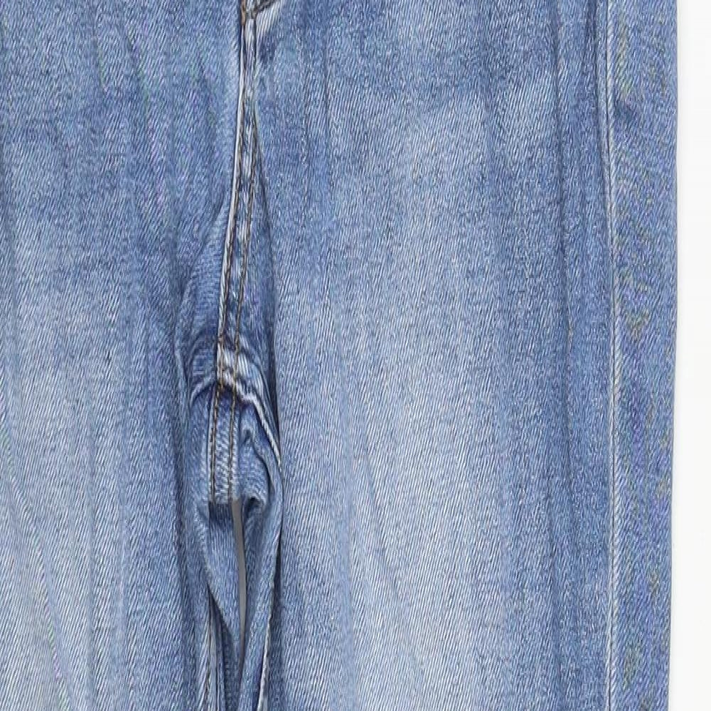 Denim & Co. Womens Blue  Cotton Straight Jeans Size 8 L26 in Regular Zip