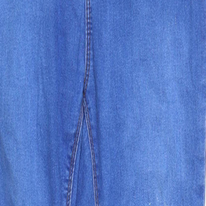 Dorothy Perkins Womens Blue  Cotton Straight Jeans Size 10 L27 in Regular Zip