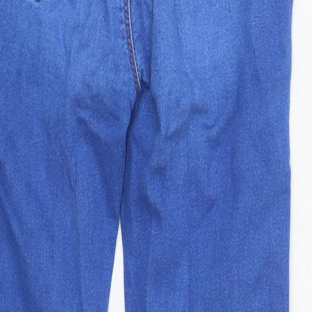 Dorothy Perkins Womens Blue  Cotton Straight Jeans Size 10 L27 in Regular Zip