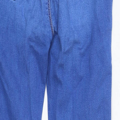 Dorothy Perkins Womens Blue  Cotton Straight Jeans Size 10 L27 in Regular Zip