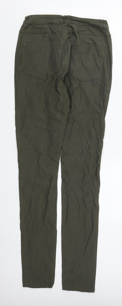 Chicoree Womens Green  Cotton Straight Jeans Size L L33 in Regular Zip