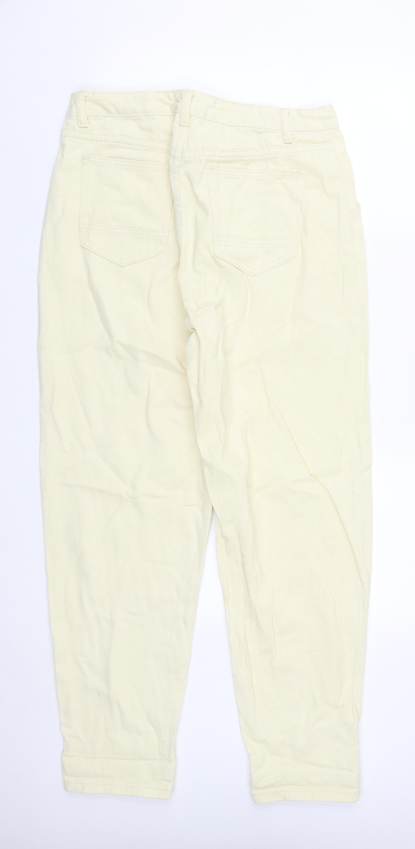 SheIn Womens Yellow  Cotton Straight Jeans Size L L29 in Regular Zip