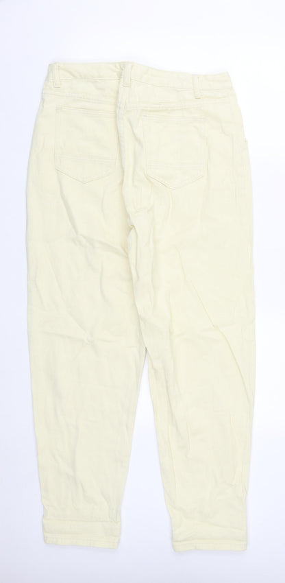SheIn Womens Yellow  Cotton Straight Jeans Size L L29 in Regular Zip