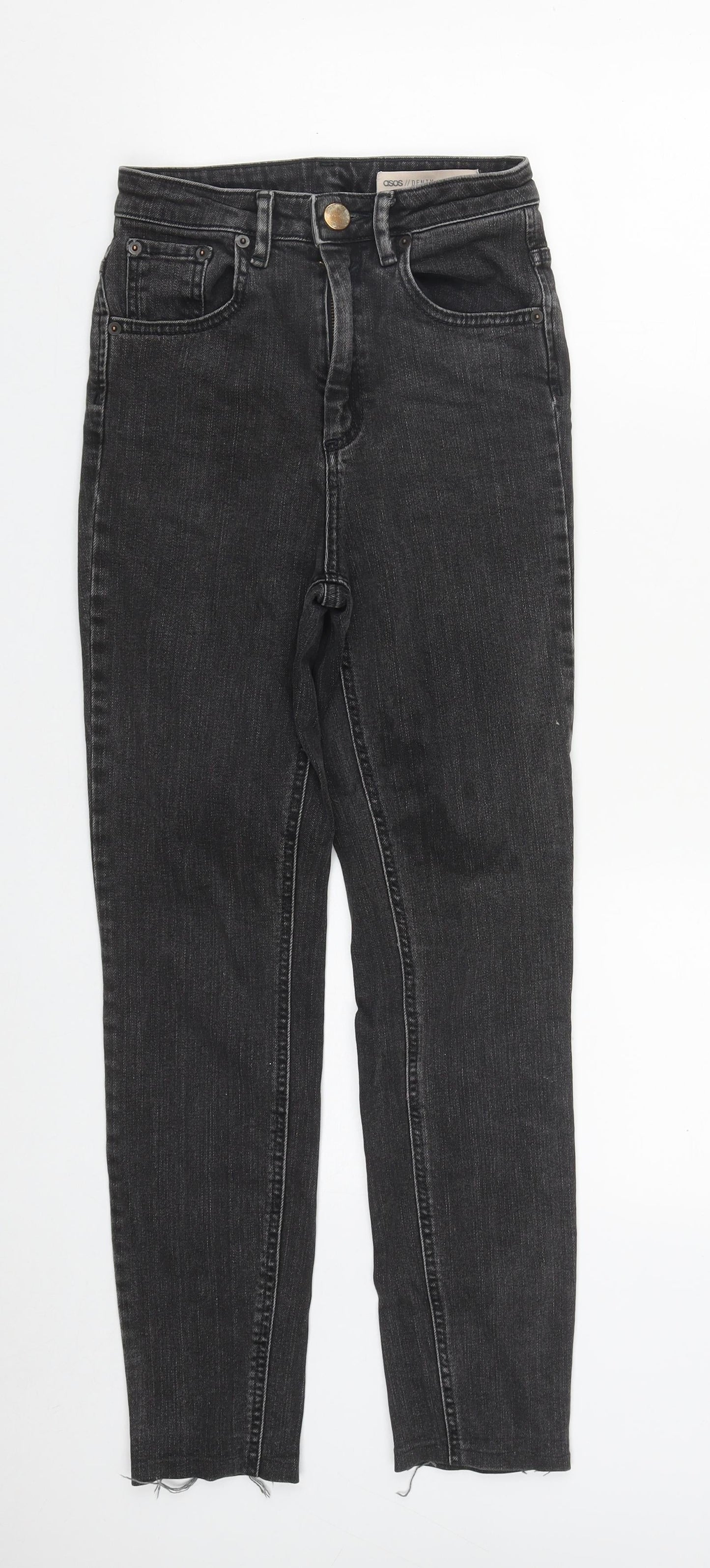 ASOS Womens Black  Cotton Straight Jeans Size 26 in L27 in Regular Zip