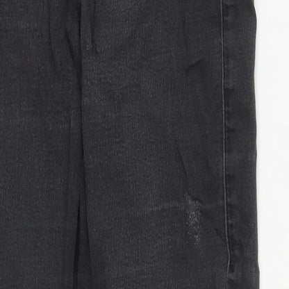 Topshop Womens Black  Cotton Straight Jeans Size 24 in L24 in Regular Zip