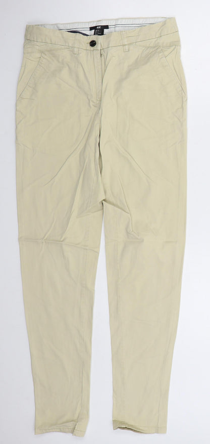 Womens UK Size 8 H&M Regular Fit Tapered Beige Jeans