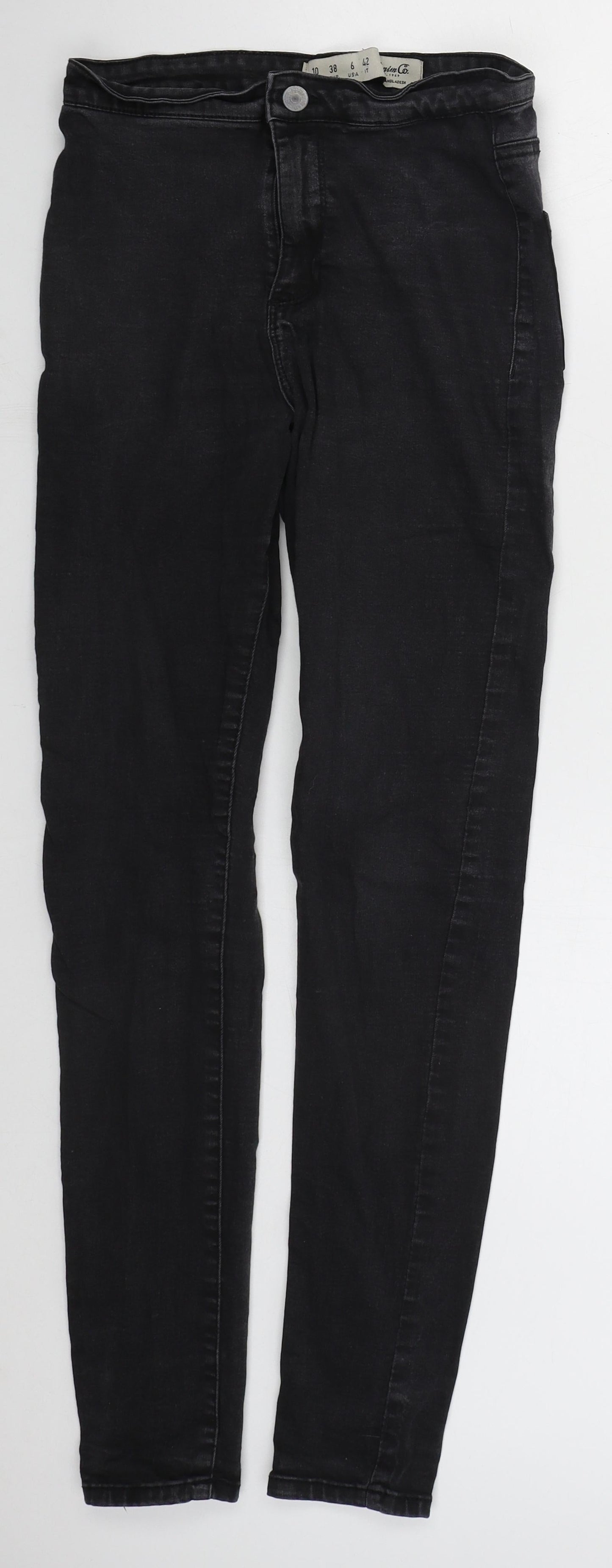 Denim Co Womens Black  Cotton Skinny Jeans Size 10 L28 in Regular Button