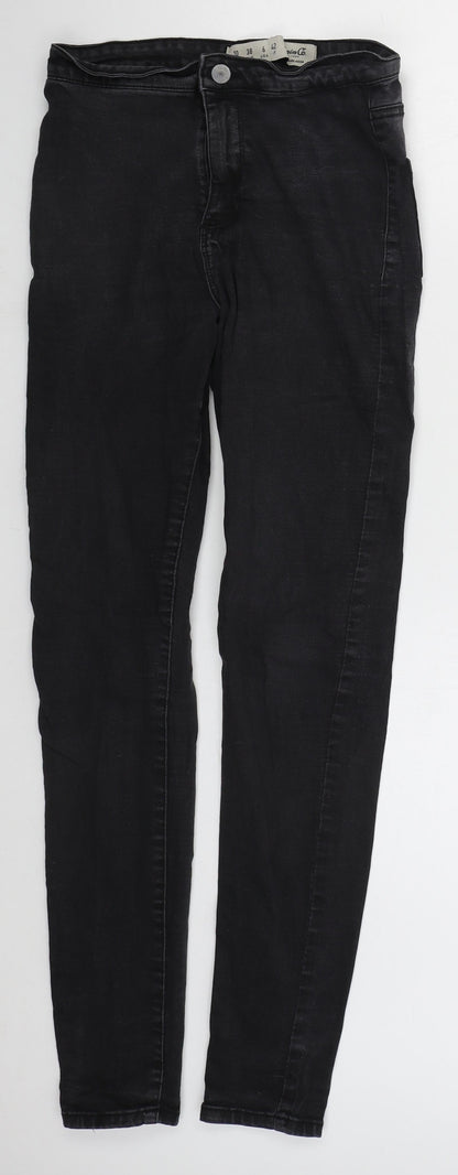 Denim Co Womens Black  Cotton Skinny Jeans Size 10 L28 in Regular Button
